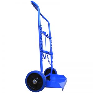 MT229 Double 'E' Size Gas Bottle Cylinder Trolley with Blue Rubber Wheels