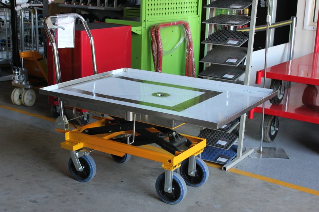 Custom Special Scissor Lift Table with Aluminium Counter Top